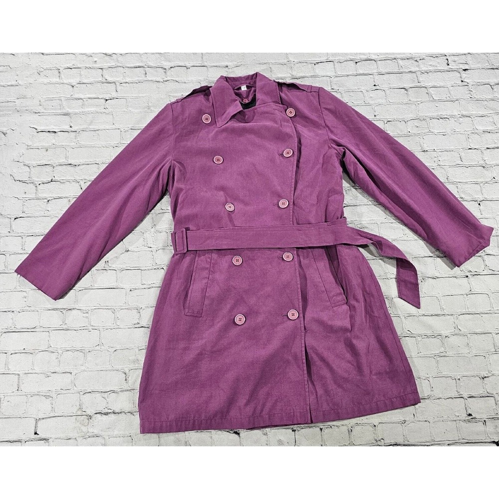 Vintage Anne Klein II Double Breasted Purple Pea Coat WOMENS SIZE 6